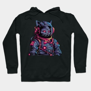 Cosmic Cat: Cyberpunk Astronaut from the Future Hoodie